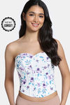Zivame Non-Padded Short Slip Corset - Purple Print — thumbnail 1